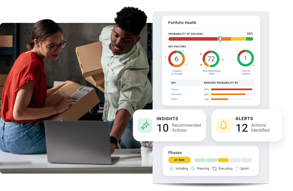 Two colleagues in a delivery setting.