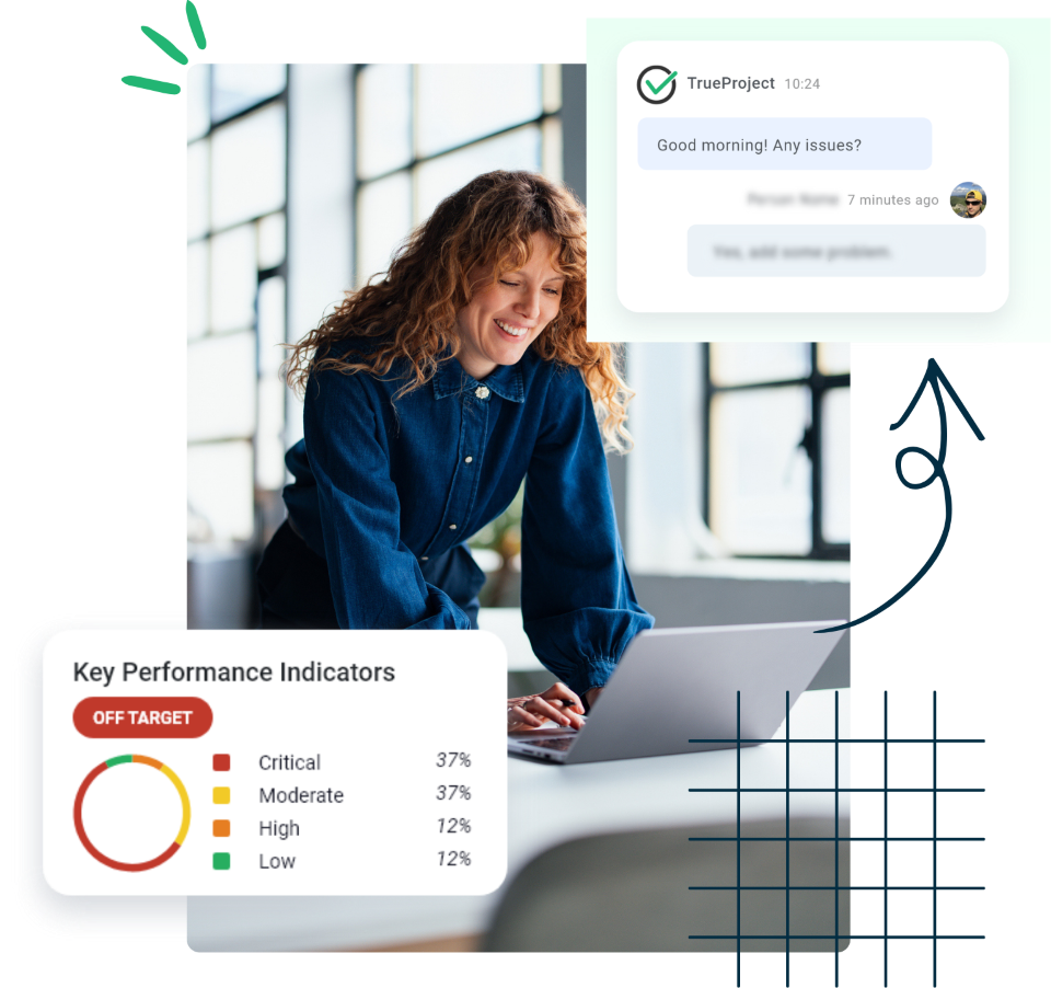 Professional working on a laptop at a desk.