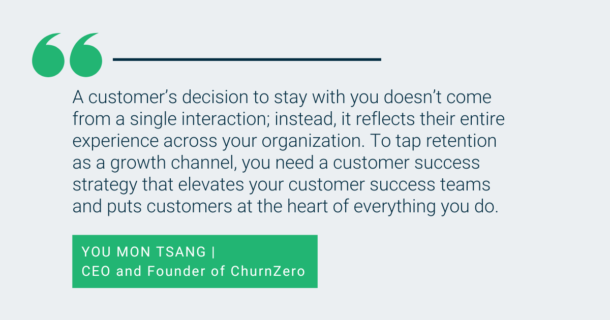 Quote highlighting the importance of customer experience and its role in effective customer success management.