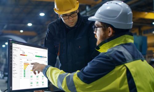 Construction manager with project screen.