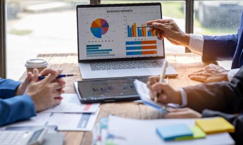 Two professionals in an office setting.