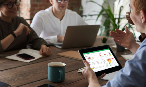 Group of professionals sitting in an office setting.
