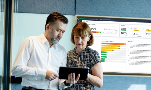 Two professionals in an office setting.