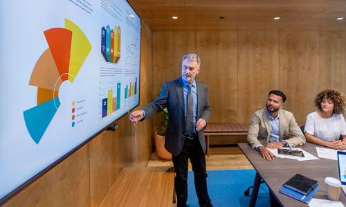 Group of professionals sitting in an office setting.