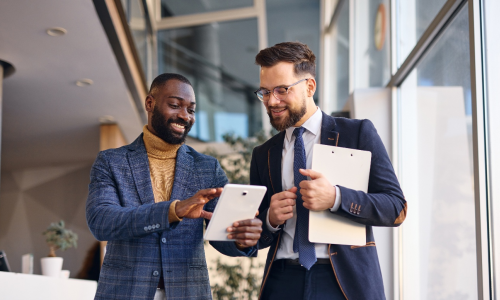 Two professionals handshake.