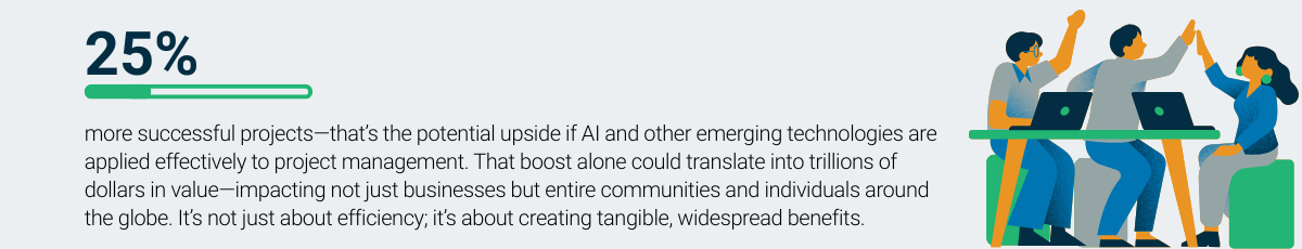 Applying AI to project and portfolio management can increase project success by 25% and deliver widespread business value.
